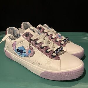 Women’s Lilo and Stitch White and Purple Character Sneakers